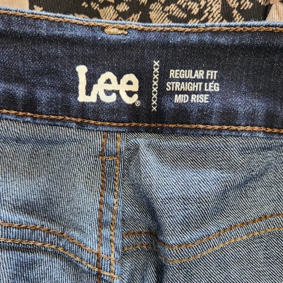 Lee Straight Leg Jeans Regular Fit Mid Rise Dark Wash Denim Nightshade Size 18W - Picture 5 of 7